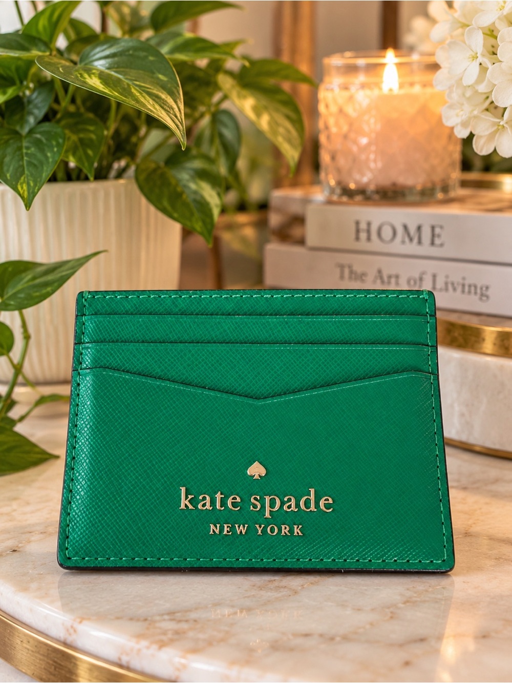 Kate Spade Wintergreen Saffiano Leather Slim Card Holder